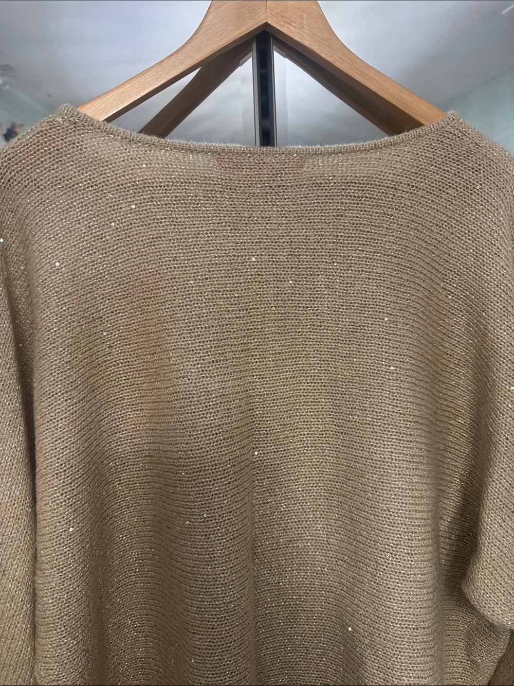 Lilly Pulitzer Gold-Tan Metallic Knit Scoop Neck Sweater - Picture 6 of 6